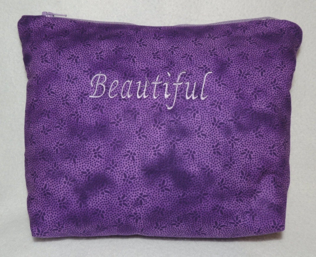 Beautiful Cosmetic Travel Toiletry Bag Zippered Lined Purple Etsy