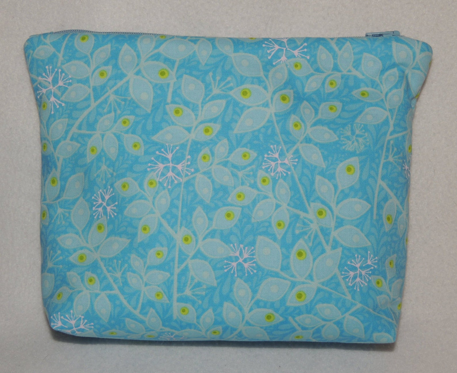 Beautiful Cosmetic Travel Toiletry Bag Zippered Lined Blue Etsy