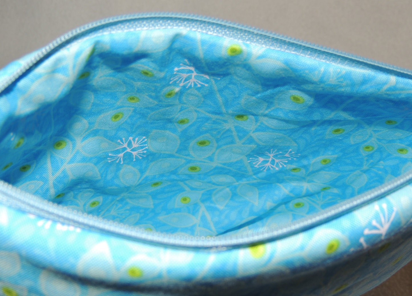 Beautiful Cosmetic Travel Toiletry Bag Zippered Lined Blue Etsy