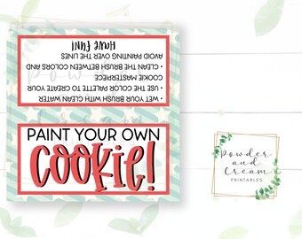 Printable 4&quot; x 4&quot; Patriotic 4th Of July PYO - Paint your Own Cookie Tag Instructions - Cookie Tags - Cookie Bag Toppers - Cookie Cards -