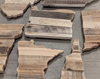 Reclaimed Wood State Cutout