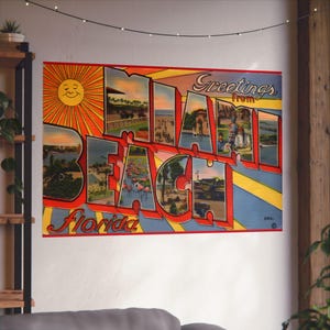 Retro Miami Beach: un paradiso da cartolina dello stato del sole - Poster di belle arti