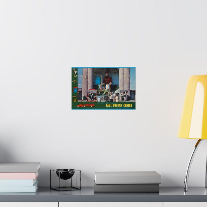 Paul Bunyan Center Poster | Vintage Roadside Travel Art image 8