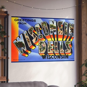 Vintage Wisconsin Dells: un viaggio panoramico in cartolina nel tempo - Poster di belle arti