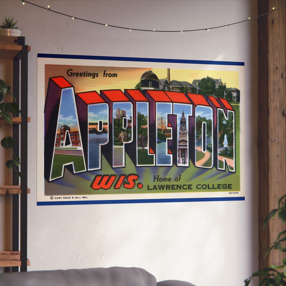 Vintage Greetings: Appleton's Collegiate Charm in Large Letters - Fine ...