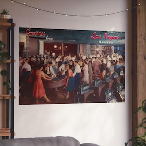 Vintage Vegas: Um vislumbre do glamour dos cassinos dos anos 1950 - Pôster de belas artes