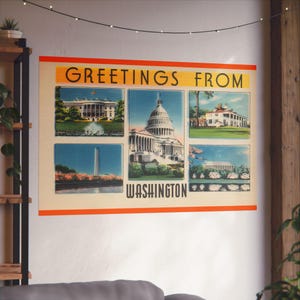 Vintage Washington DC: un viaggio nella capitale in formato cartolina - Poster di belle arti