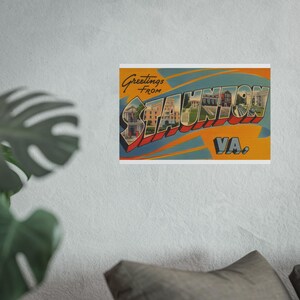 Saudações Vintage: Staunton VA Landmarks Postcard - Pôster de Belas Artes