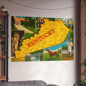 Kentucky: un viaggio da cartolina nello stato del Bluegrass d'epoca - Poster di belle arti
