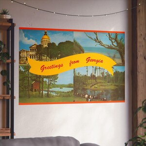 Vintage Georgia: Eine Postkartenreise durch natürliche und kapstolische Splendores - Fine Art Poster
