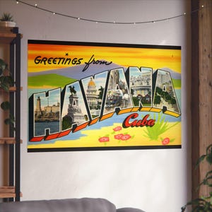Vintage Havanna: Eine farbenfrohe kubanische Postkarten-Zeitreise - Fine Art Poster