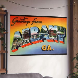 Salutations d'Albany : un instantané de carte postale vintage de Géorgie - Impression d'art