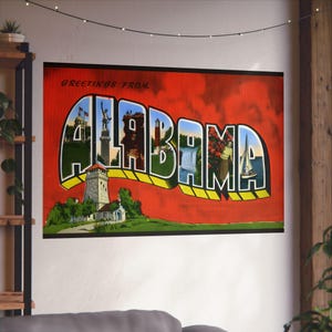 Saluti dall'Alabama: un viaggio attraverso il cuore di Dixie con cartoline d'epoca - Poster di belle arti