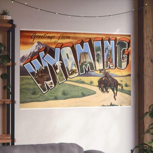 Carte postale vintage Wyoming : A Western Wonderland - Poster d'art