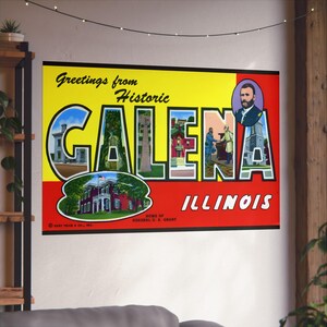 Galena storica: un viaggio in cartolina attraverso la casa di Grant in Illinois - Poster di belle arti