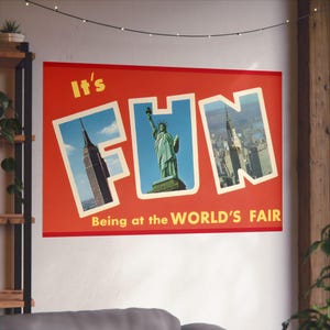 Retro Fun: New York Worlds Fair 1960s Souvenir Postkarte - Fine Art Poster