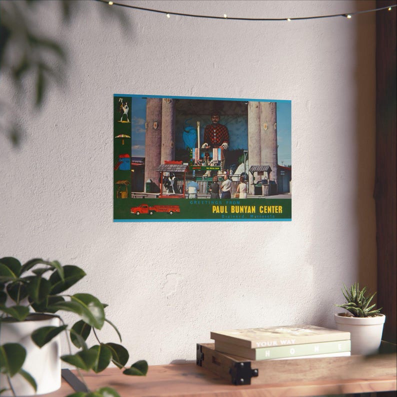 Paul Bunyan Center Poster | Vintage Roadside Travel Art image 14