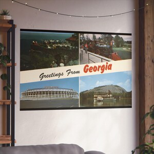 Vintage Georgia Sehenswuerdigkeiten: Eine Postkarten Reise durch die Zeit - Fine Art Poster