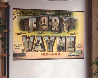 vintage Fort Wayne : un voyage nostalgique à travers les monuments de l'Indiana - Poster d'art