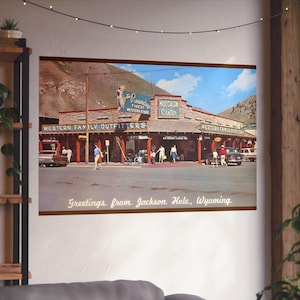 Vintage Americana: The Roundup Western Store em Jackson Hole - Pôster de Belas Artes