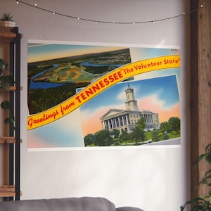 vintage Tennessee : carte postale Volunteer State Landmarks - Poster d'art