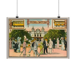 モンテカルロ・エレガンス：1925年のヴィンテージカジノのお土産ポストカード - ファインアートポスター