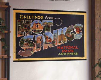 Vintage Greetings: Hot Springs National Park ansichtkaart Nostalgia - Fine Art poster