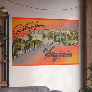 Vintage Greetings : Waynesboro Virginia Postcard Americana - Poster d'art