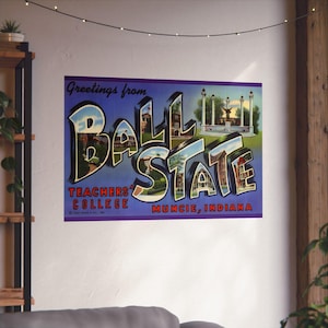 Nostalgic Academia: Ball State Teachers College Vintage Postcard - Fine Art Poster