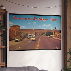 Americana rétro : rue principale St. George dans les années 50 - Poster d'art
