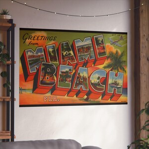 Vintage Miami Beach: Tropical Paradise Greetings Postcard - Fine Art Poster