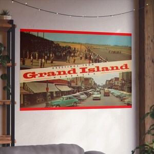 ヴィンテージ グランド アイランド ポストカード: 1950 年代のネブラスカのアメリカーナを垣間見る - ファイン アート ポスター