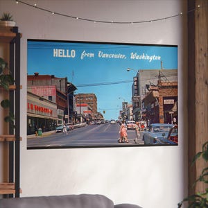 Nostalgic Main Street : un aperçu du Vancouver des années 50, Washington - Poster d'art