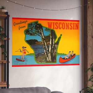 Wisconsin Wonderland vintage : une aventure de cartes postales rétro - Poster d'art