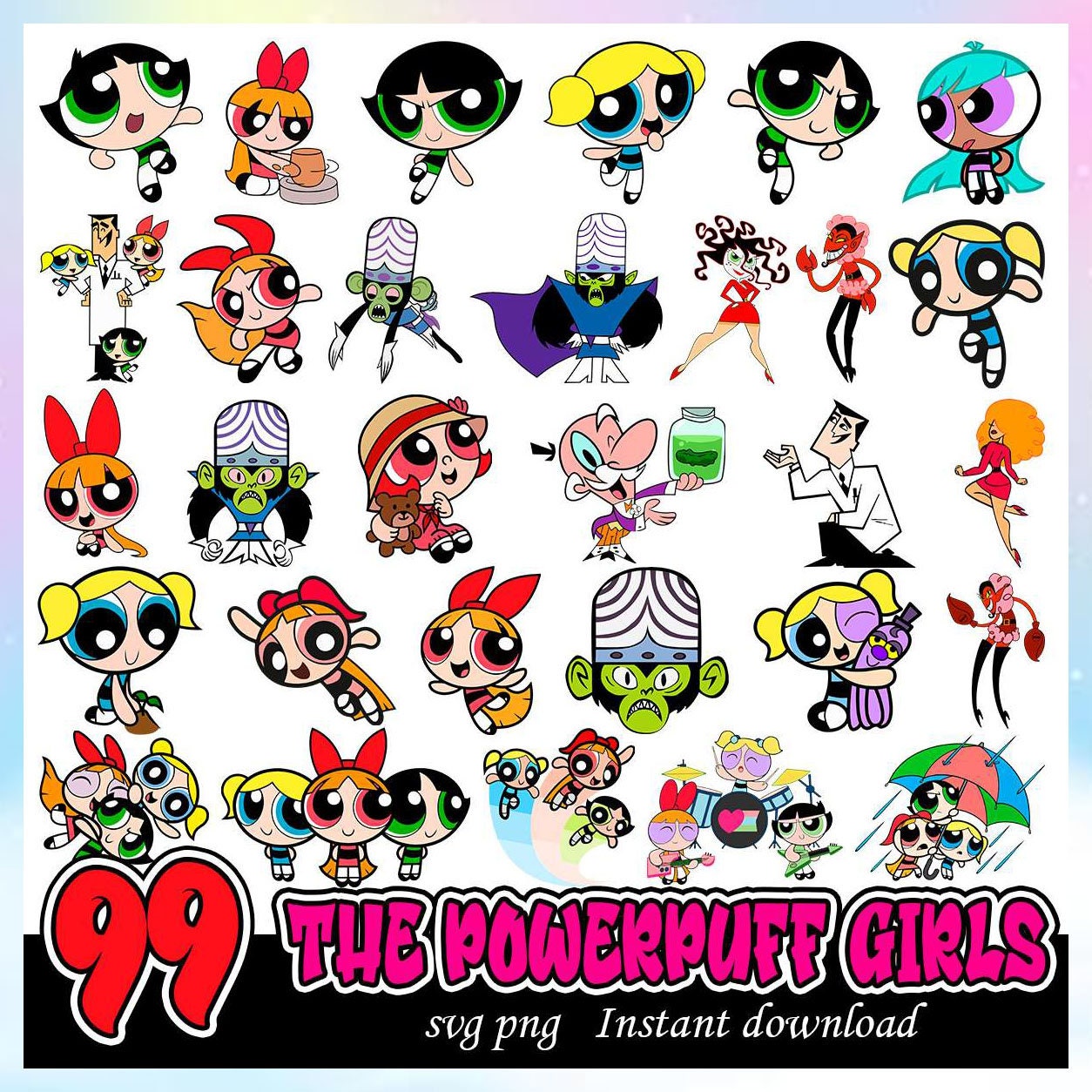 Powerpuff Girls Svg, Cartoon Network Svg, Cartoon Characters, Printable,  Digital Product, Instant Download 