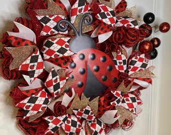 Lady Bug Wonderland wreath - 16 inch