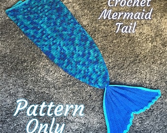 Crochet Mermaid Tail Blanket PDF File Download PATTERN ONLY- Infant to Adult Sizing
