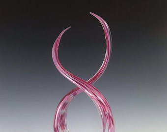 Glass art wedding gift Unity Helix sculpture