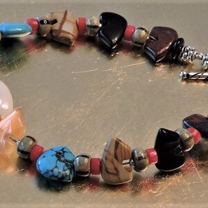 Fetish Stones Bracelets with Bears or Mixed animals, sterling clasp, 8&quot; long, your choice