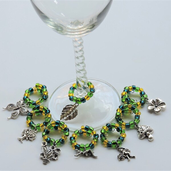 Garden Theme Wine Rings - Your set, You choose the charms in your set with these beads!