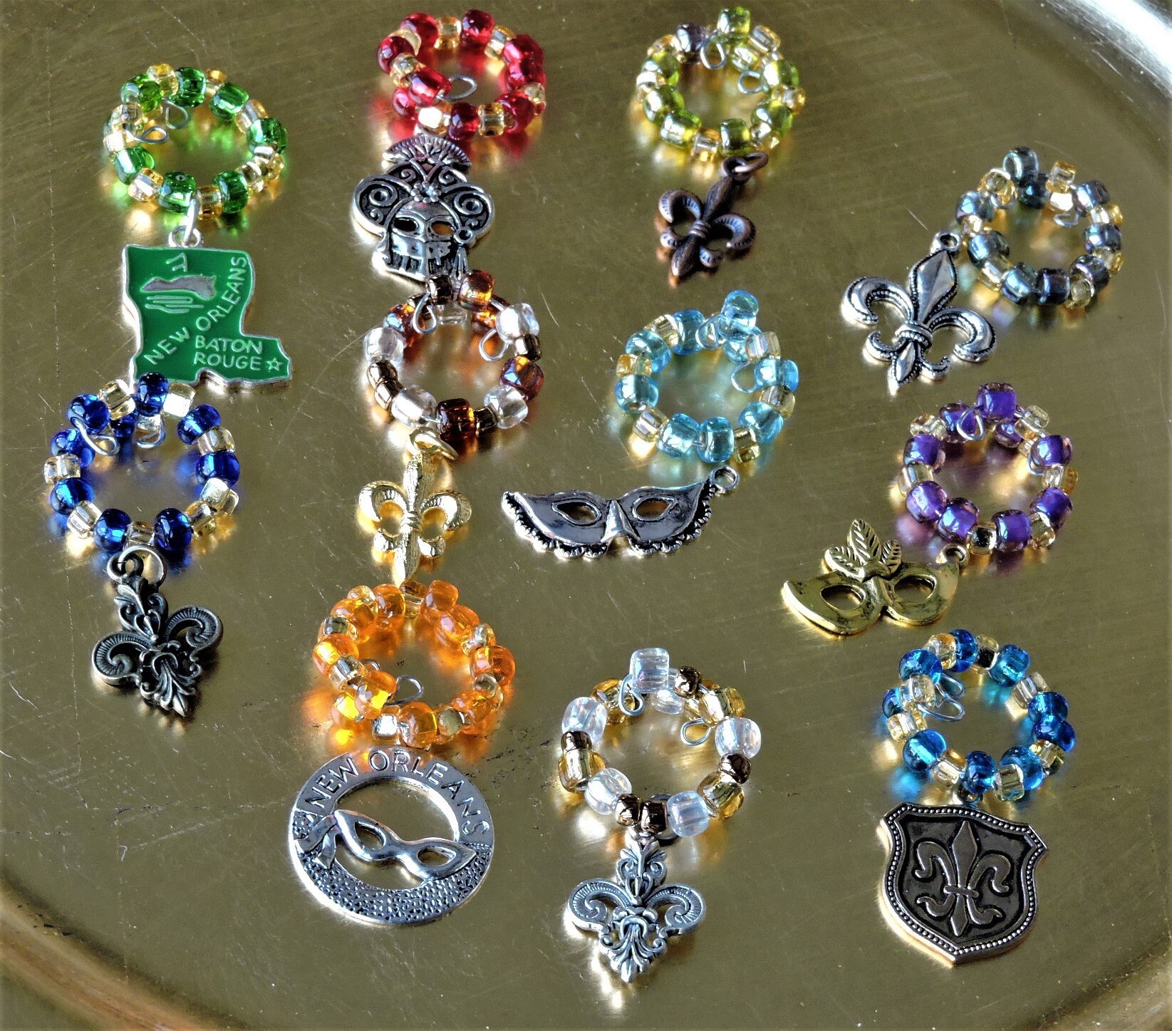  Fabbay 28 Pieces Mardi Gras Themed Wine Charms New