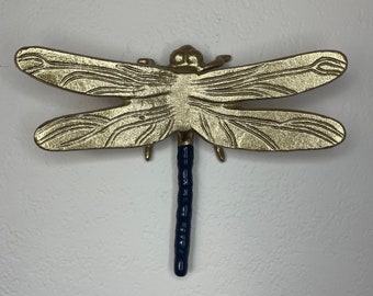 Gold metal Dragonfly wall art sculpture