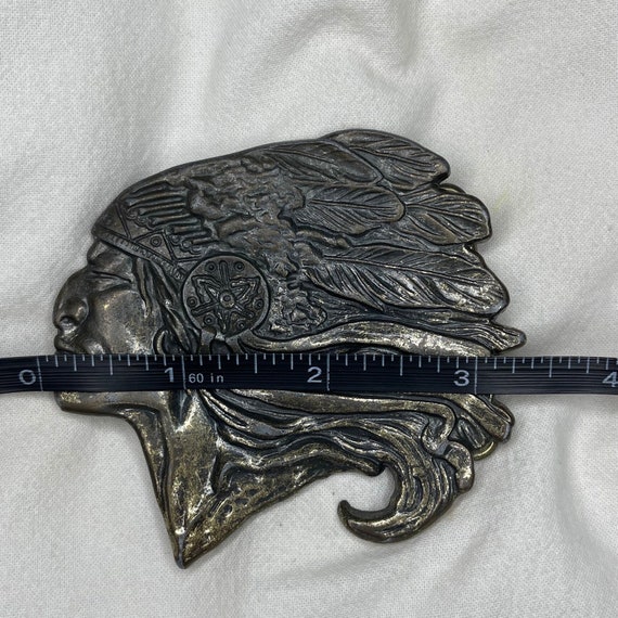 Native American Brass Belt Buckle 3” - image 3