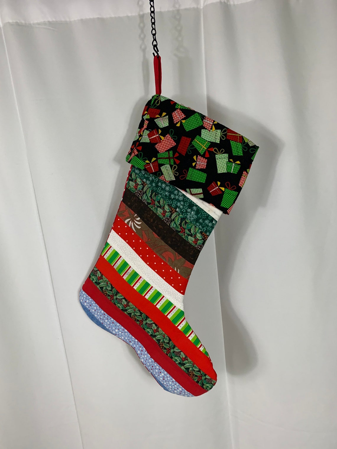 Handmade Quilted Striped Christmas Stocking Fully lined Etsy