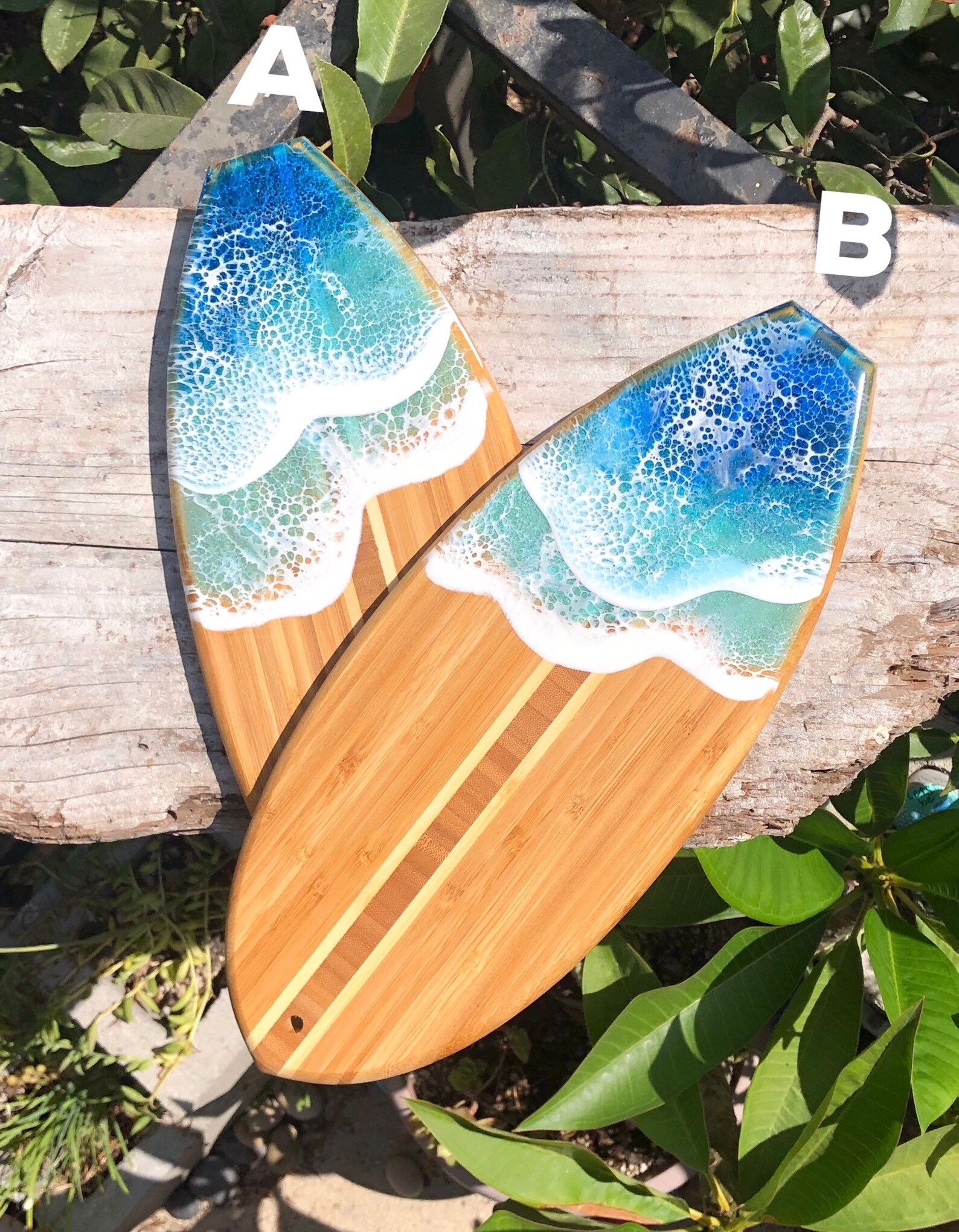 Planche de surf époxy résine vague bambou bois coupe planche à | Etsy