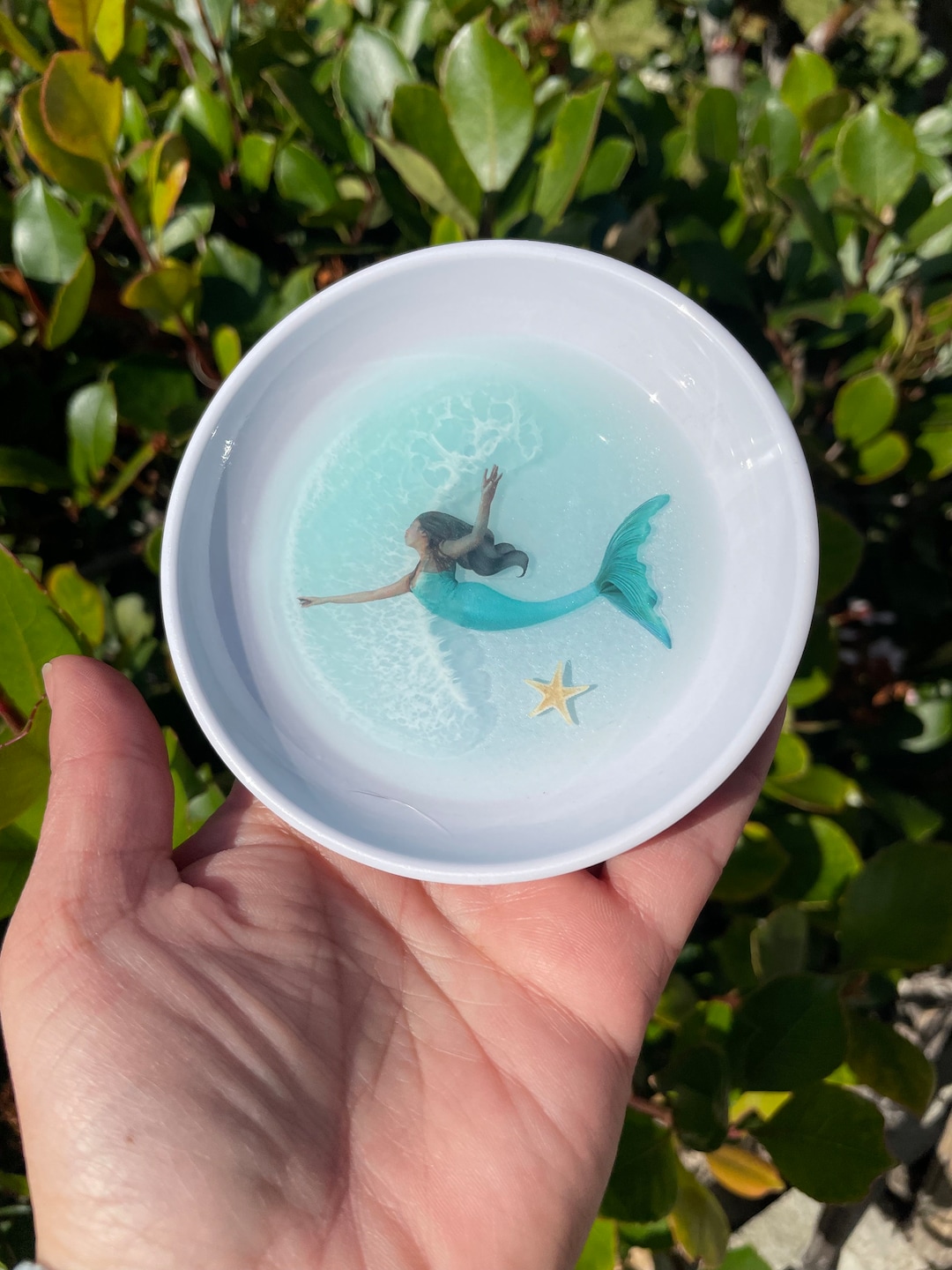 Mermaid Jewelry Dish in Sunset with 22K Gold main image 1