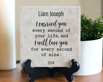 Memorial Tile "I Carried You Every Second of Your Life" Personalized Sympathy Gift | Miscarriage Remembrance Decor