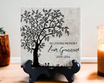 Memorial Tile "In Loving Memory" Personalized Sympathy Gift  | Remembrance Tree Decor |