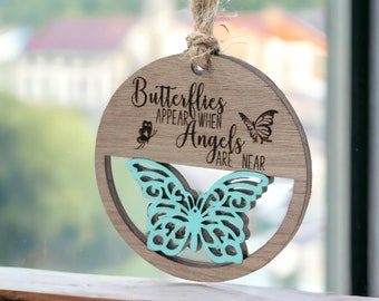 Butterflies Appear Memorial Ornament Sympathy Gift | Bereavement Present | Loss of Loved One | Angel Sign | Christmas Remembrance |