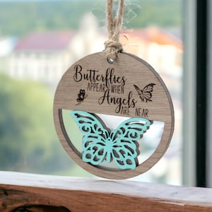 Vlinders verschijnen Memorial Ornament Sympathie Gift | Rouwcadeau | Verlies van een geliefde | Engelteken | Kerstherdenking |
